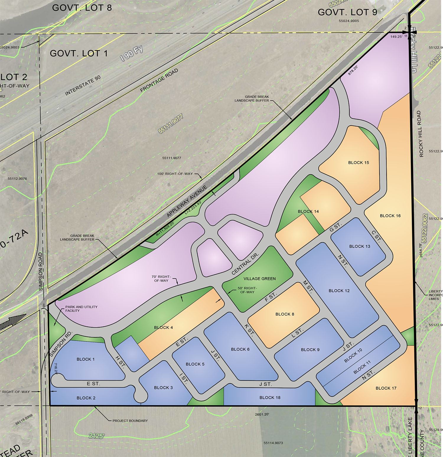 Liberty Lake Conceptual Development Plan Map