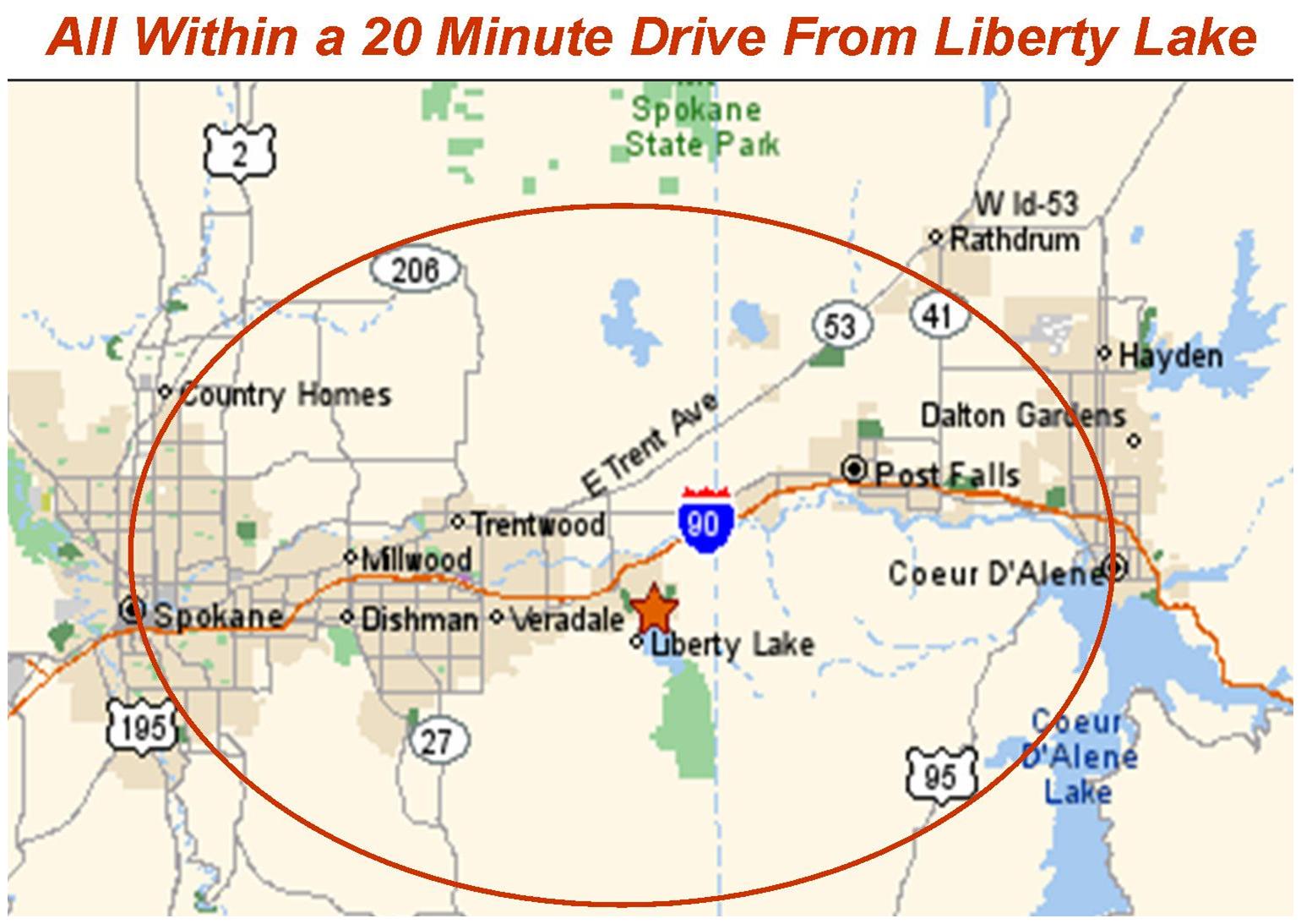 20 Minute Drive from Liberty Lake