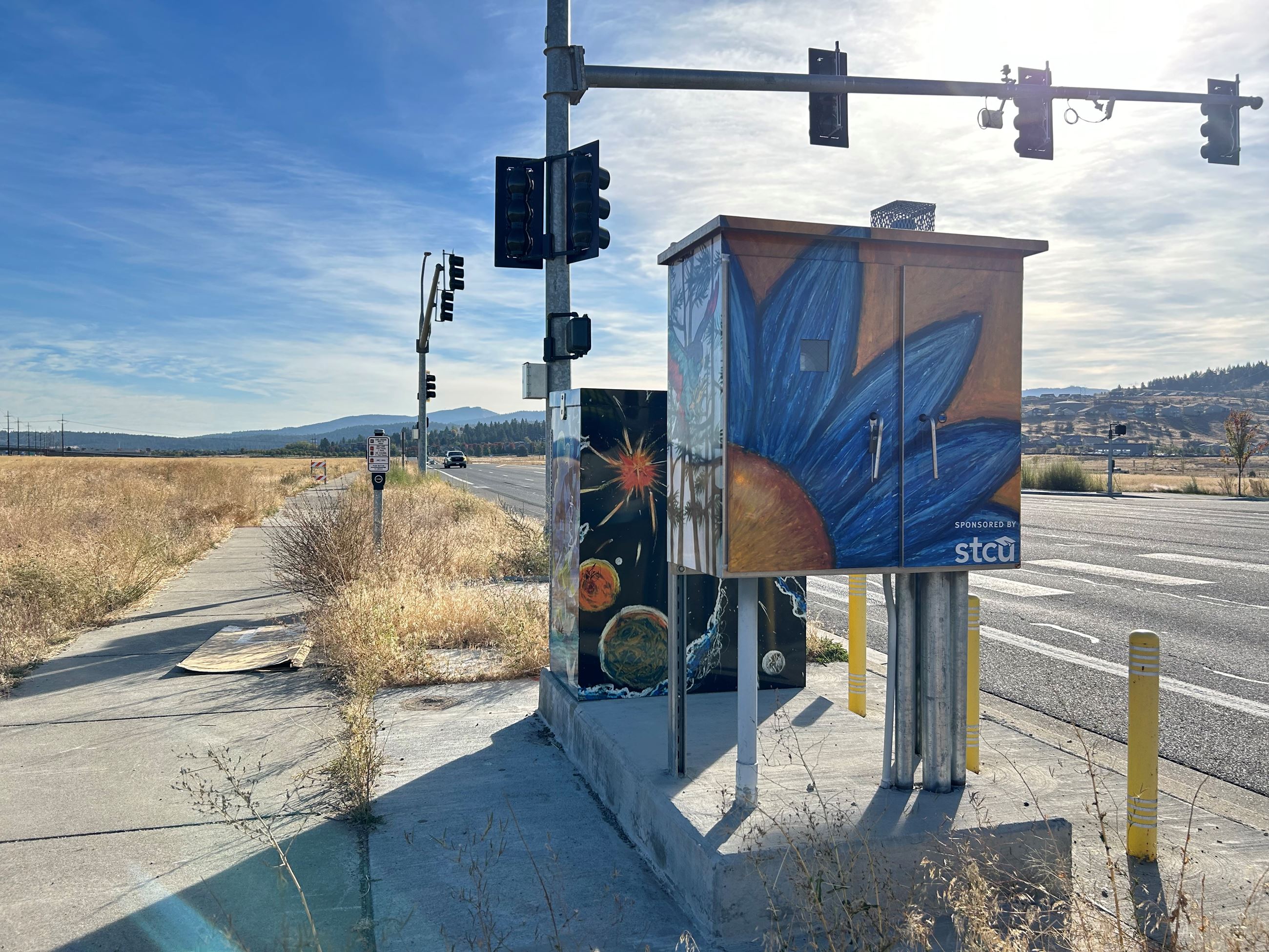 Image of Signal Box Wrapped in colorful art.