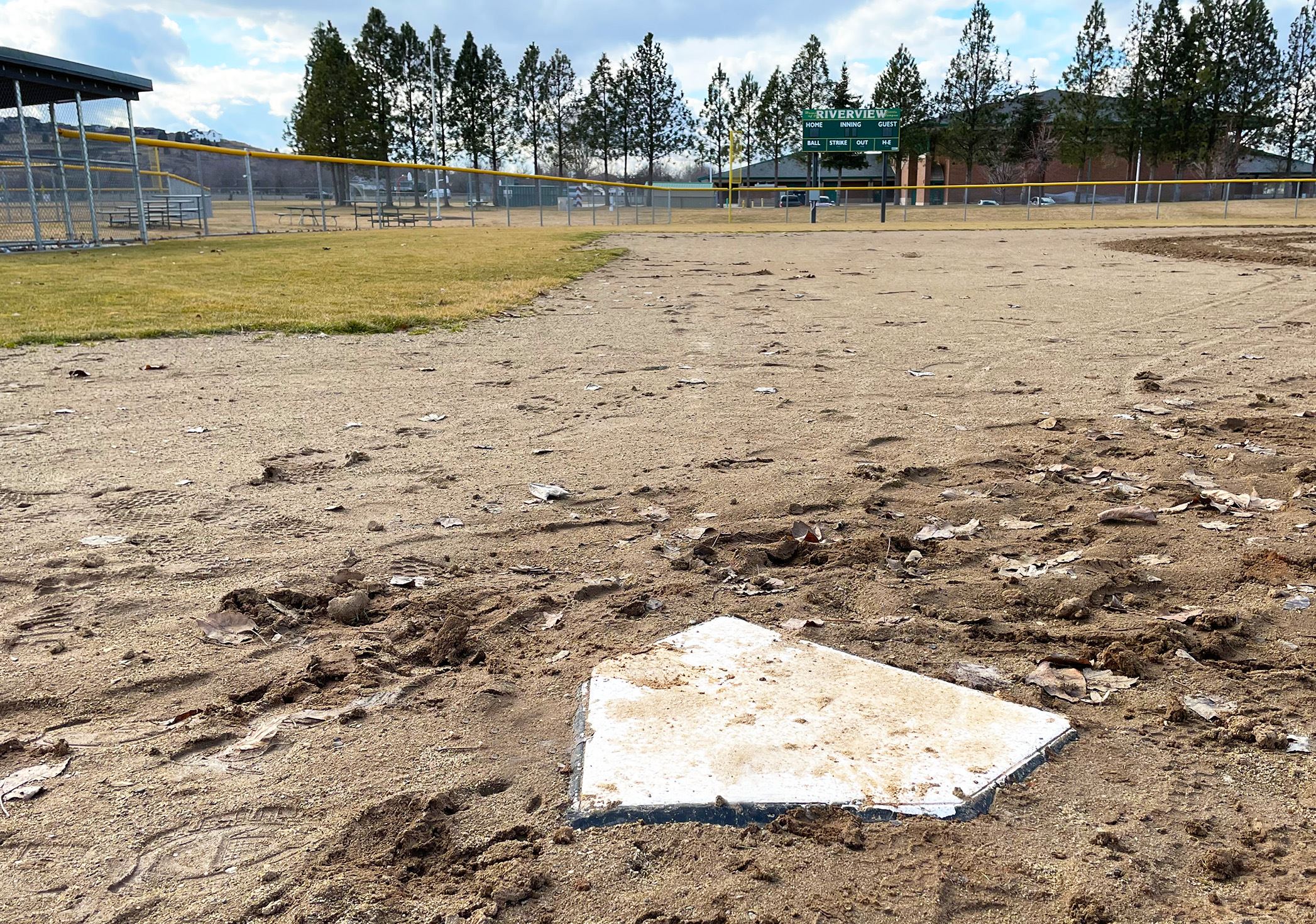 Home plate at baseball field