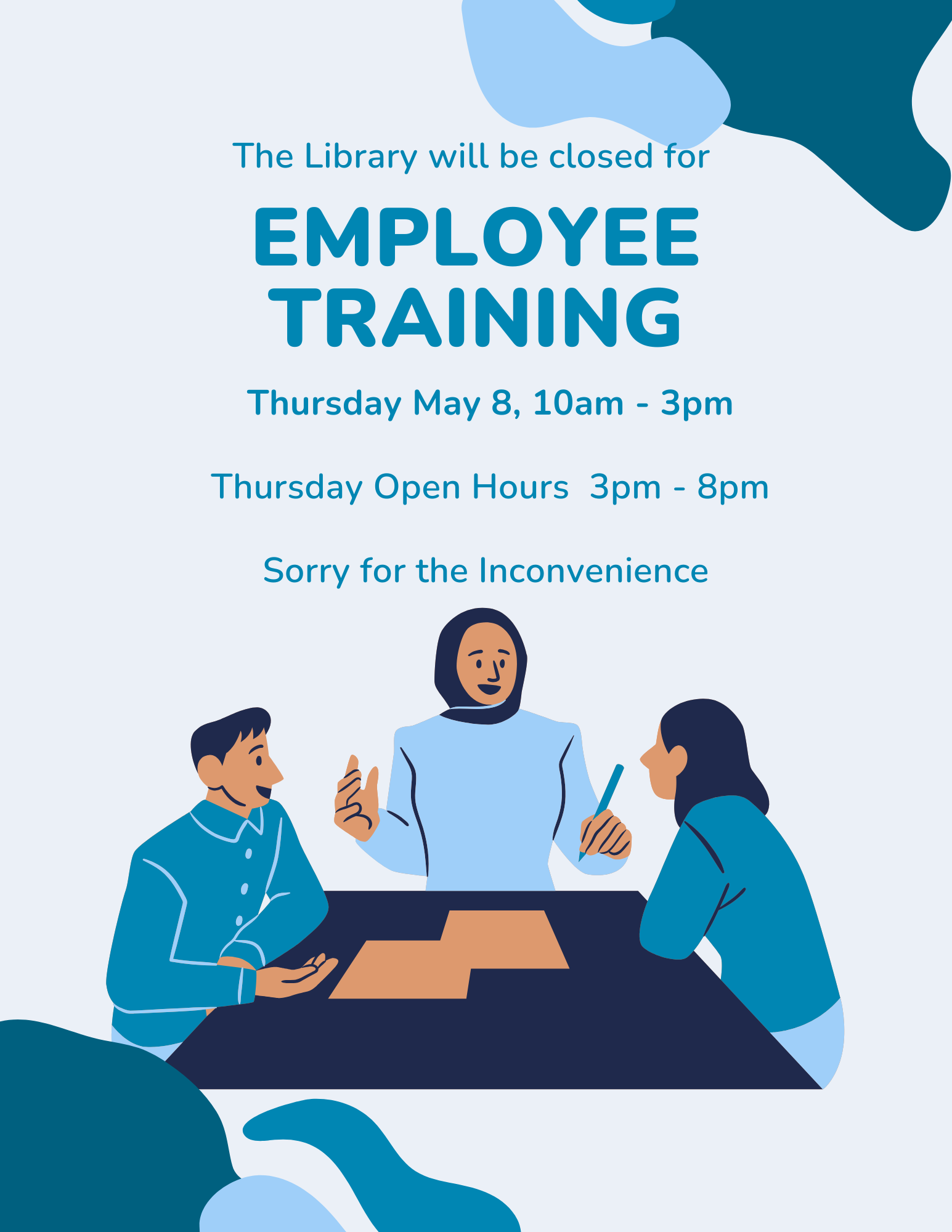 Blue Creative Employee Training Session Flyer