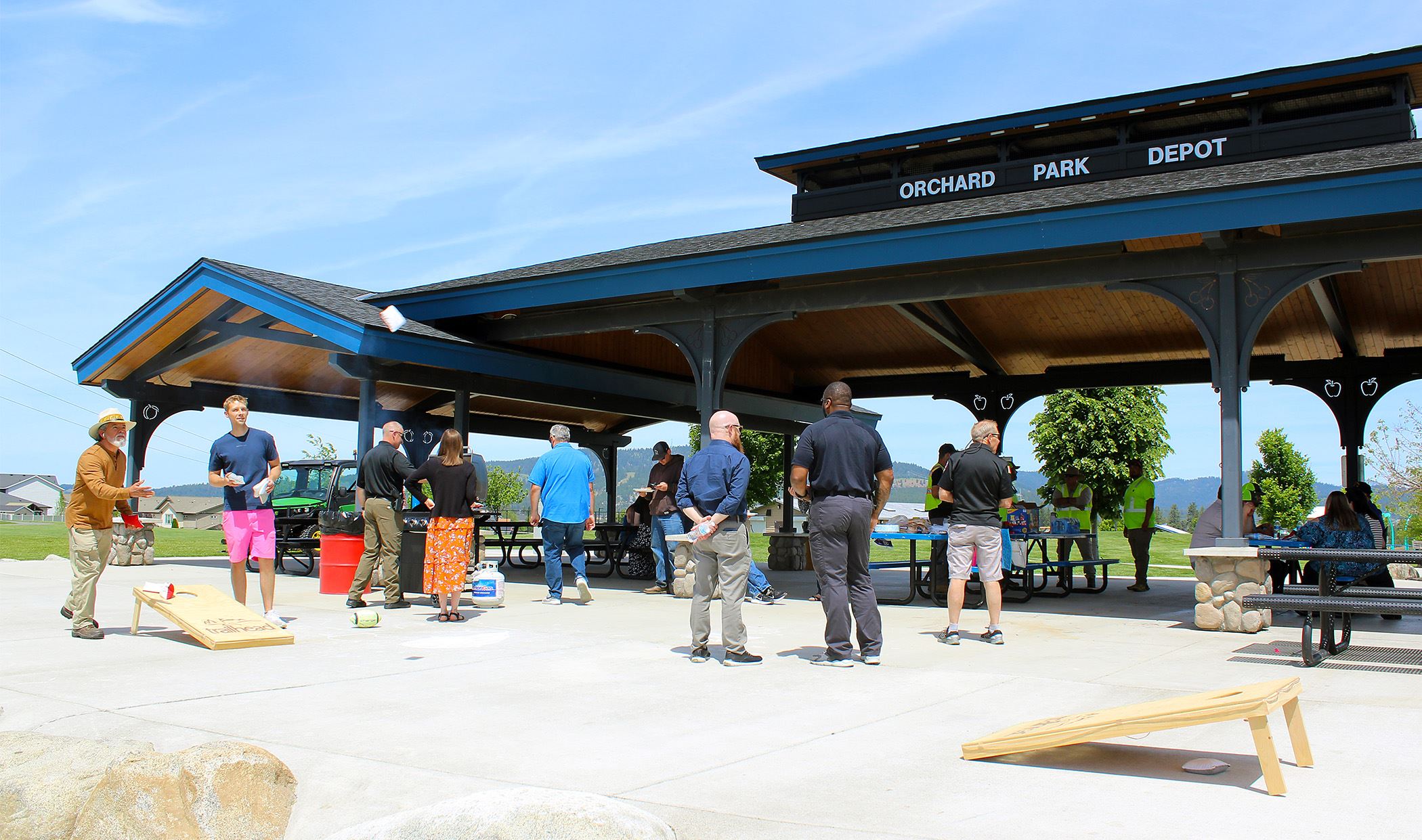 People at Orchard Park shelter