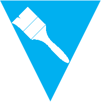 Triangle with paint brush