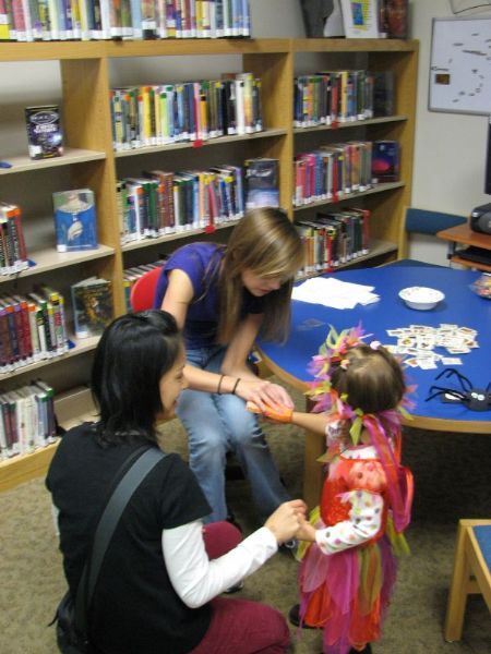 Helping the Library with Halloween Party